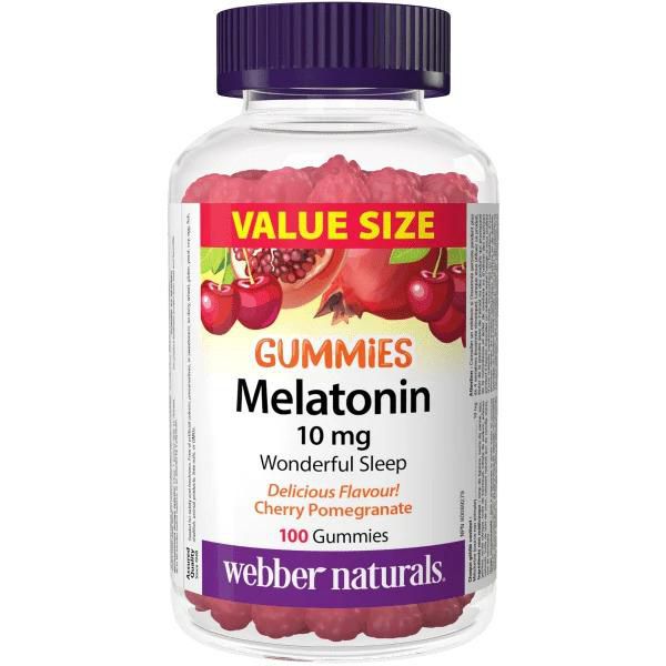 Webber Naturals Melatonin Gummies 10 mg Cherry Pomegranate