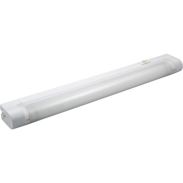 Luminaire fluorescent GE Slimline 14 pouces, enfichable, 5 pi. Cordon d'alimentation, Ampoule F8T5, Blanc chaud, 10168