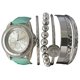 Montre Fashion Watches pour femmes superposable en argent avec sept bracelets variés – image 1 sur 1