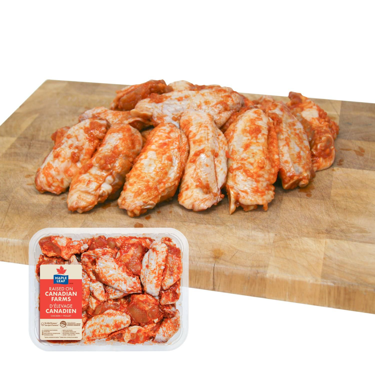 Maple Leaf BBQ Seasoned Fresh Chicken Split Wings, 16 Pieces, 0.67 - 0.82 KG