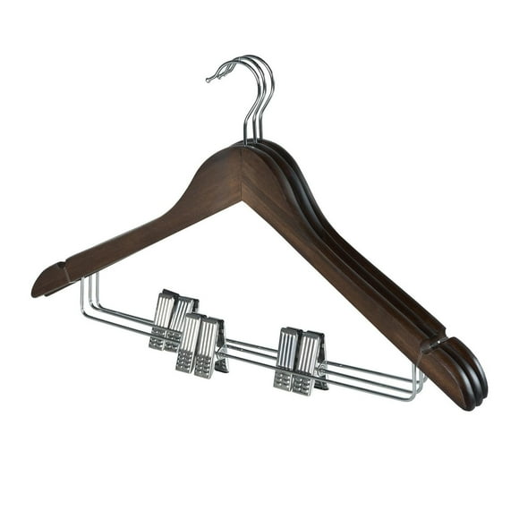 neatfreak!® Wood Hanger with Clips, Set of 3