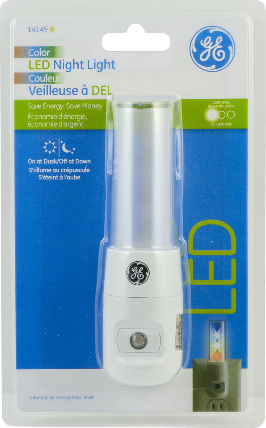 General Electric Ge LED Night Light, Laser w/ 3 Stars, Auto On/Off, 1