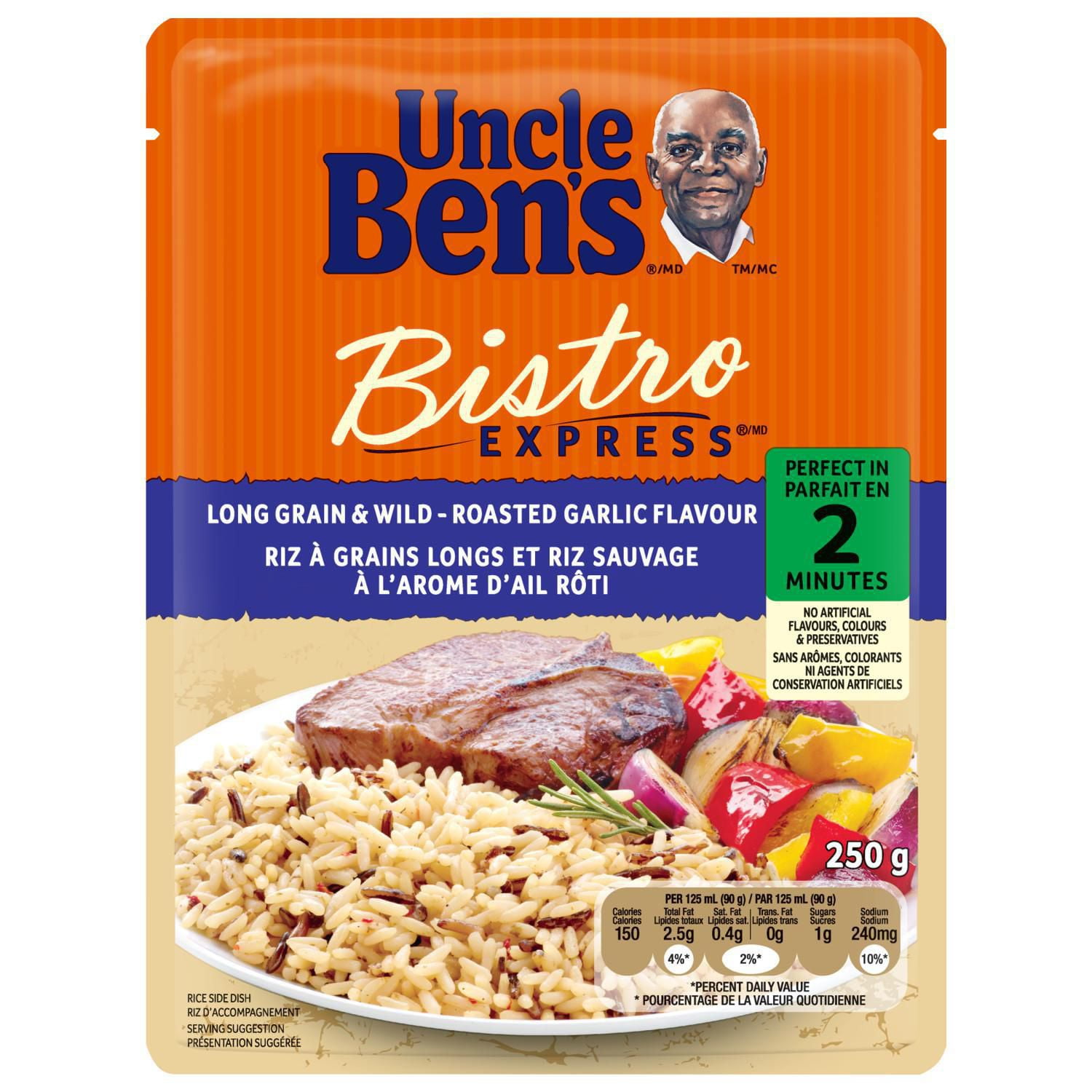 Uncle Ben's Bistro Express® Roasted Garlic and Wild Rice, 250g serving