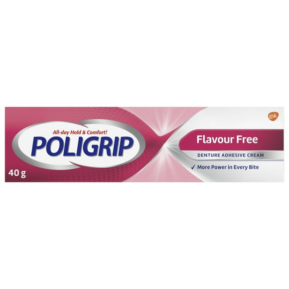 Poligrip Flavour Free Denture Adhesive Cream, 40g