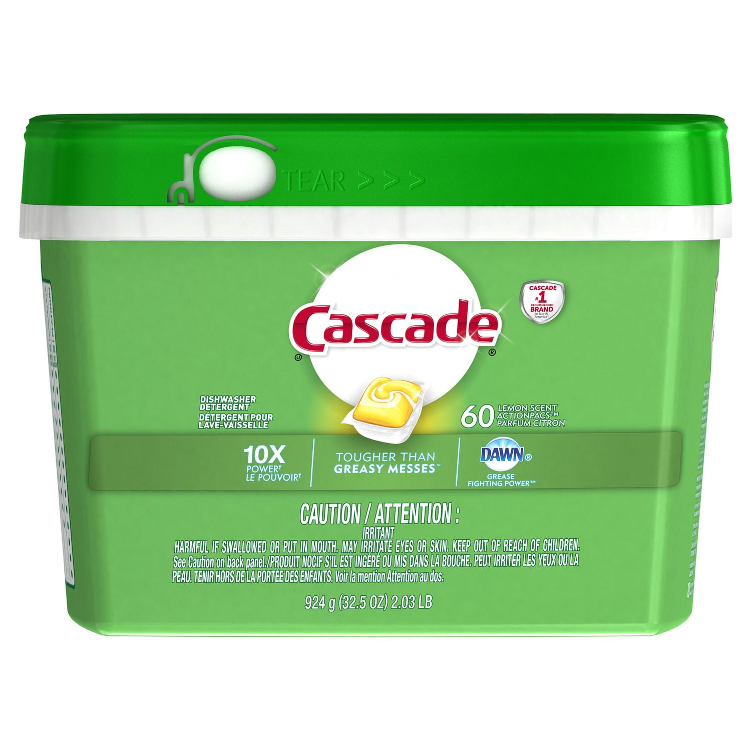 Cascade® ActionPacs™ Dishwasher Detergent, Lemon Scent Walmart Canada