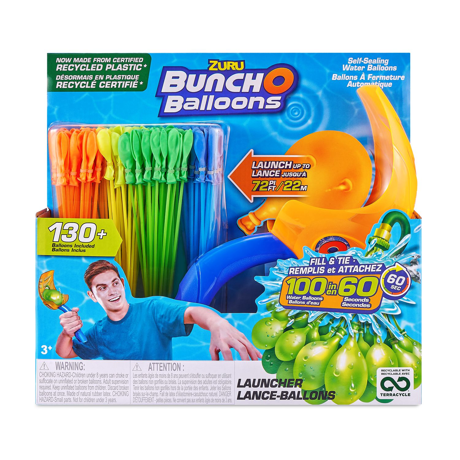 2 Items ZURU Bunch O Balloons Self Sealing Water Balloons Bundled with One Water Balloon Slingshot Launcher Set 105 Total Quick Fill Water Balloons Assorted Colors 