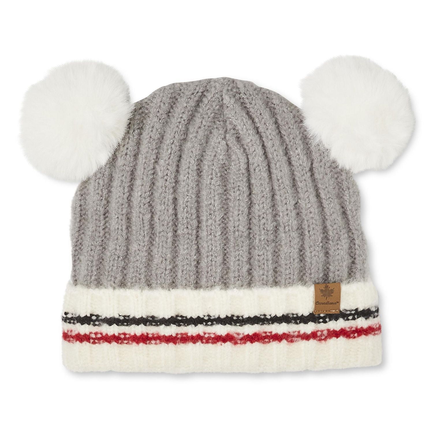 Canadiana Toddler Girls' Cabin Stripe Pompom Hat