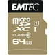 Carte à mémoire MSD + adaptateur CL10 U1 d'Emtec de 64 Go de la collection d'or carte MSD 64GB CL10 – image 1 sur 4