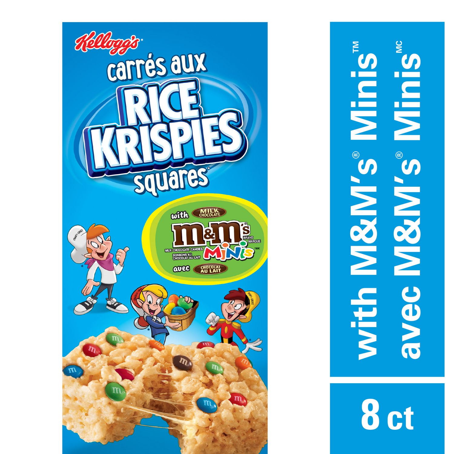 Rice Krispies Squares with M&M's Minis Milk Chocolate Candies, 8 Count