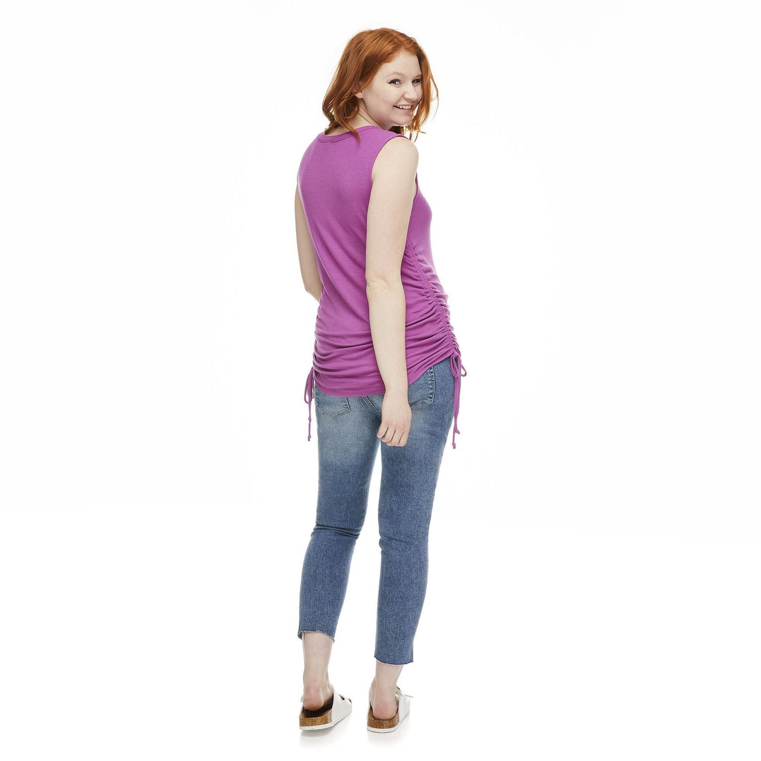 Débardeur côtelé avec côtés ruchés Paisley Sky Maternit