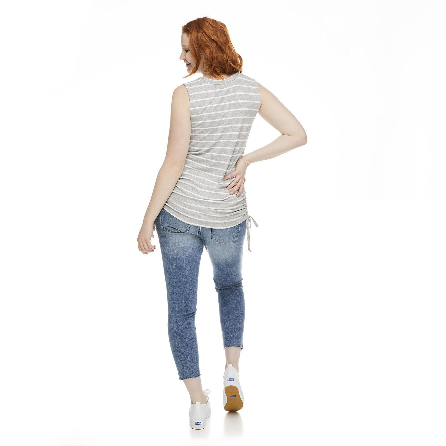 Paisley Sky Maternity Ruched Side Rib Tank