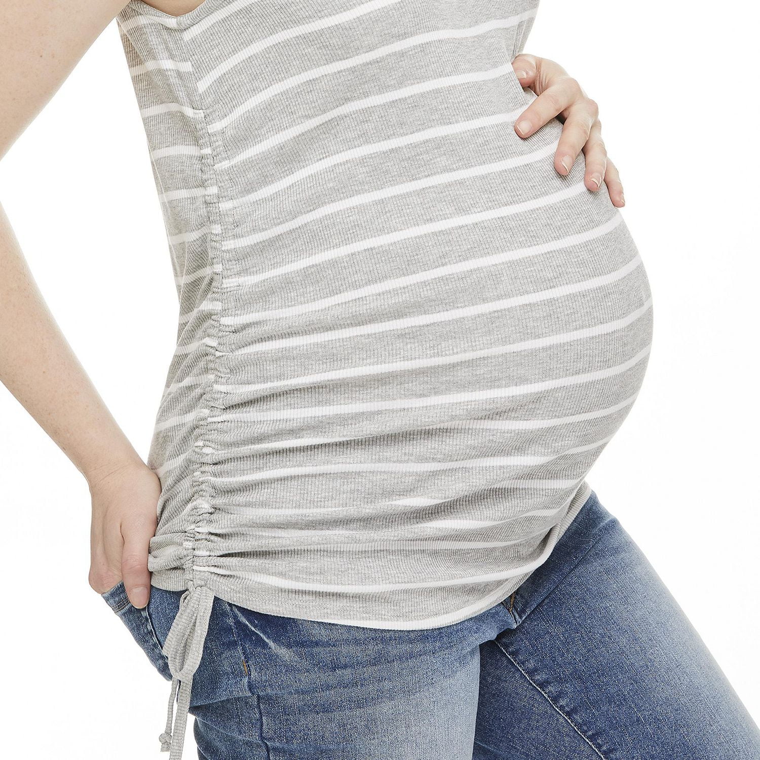 Paisley Sky Maternity Ruched Side Rib Tank