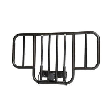 Drive Medical Brown No Gap Half Length Side Bed Rails with Brown Vein Finish, 1 Pair