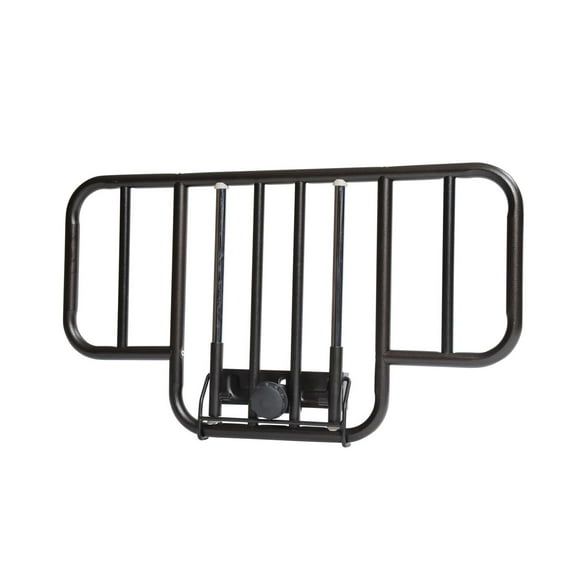 Barrières de lit mi-longueur sans espace au fini marron veiné 1 paire de Drive Medical
