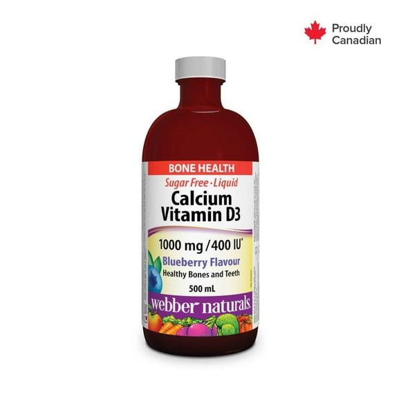 Webber Naturals® Sugar-Free Liquid Calcium Vitamin D3, Blueberry Flavour I000 mg/400 IU