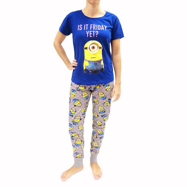 Ensemble pyjama tricoté 2 pièces pour femmes sous licence de Minions Despicable Me