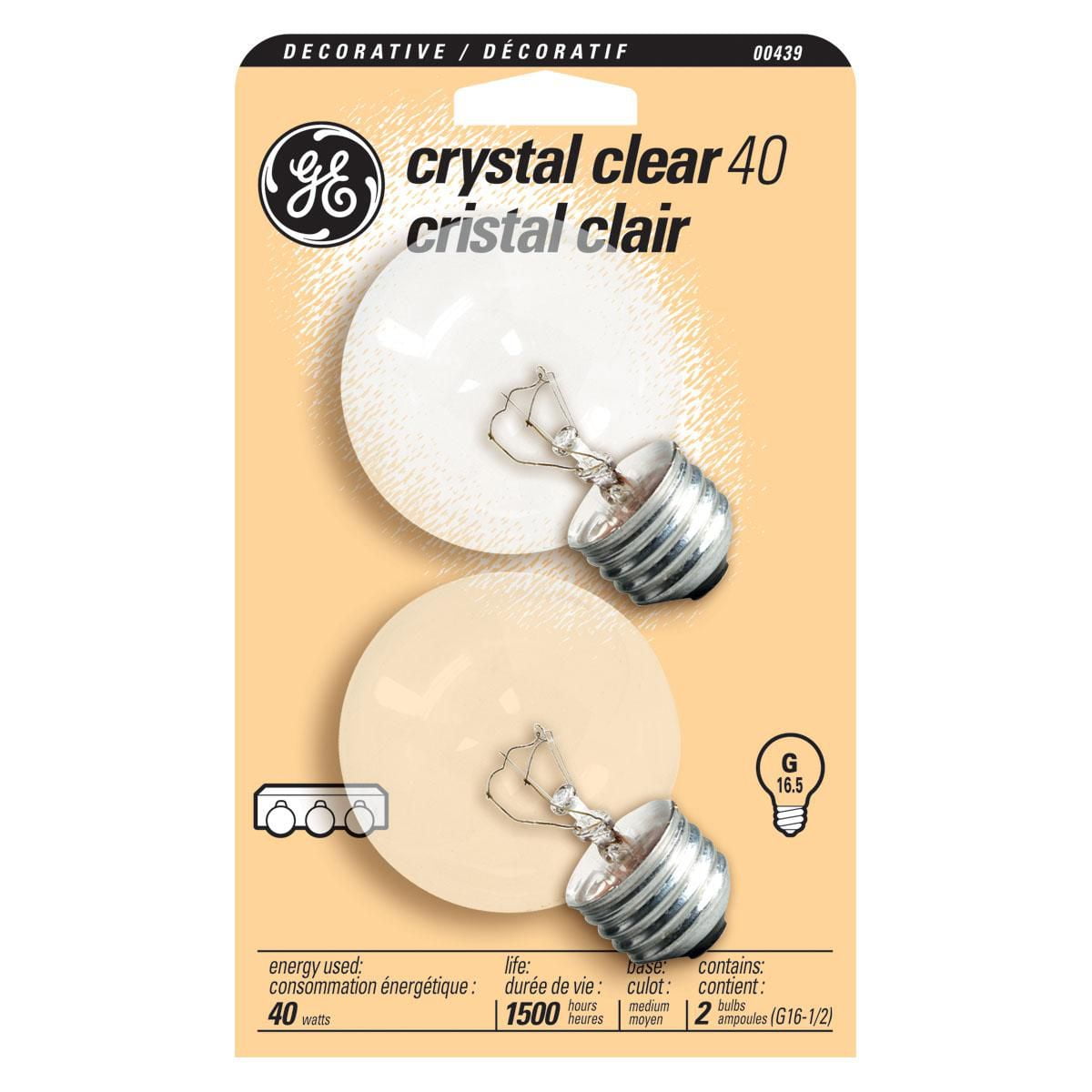 GE 40W Crystal Clear Globe Bulbs 2pk Walmart Canada