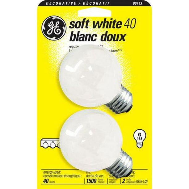 Lampe blanc doux G16.5 GE 40 W – paquet de 2