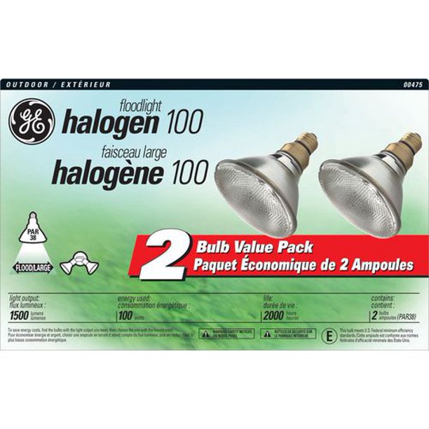 Projecteur halogène pour l'extérieur GE 100 W - Paquet de 2