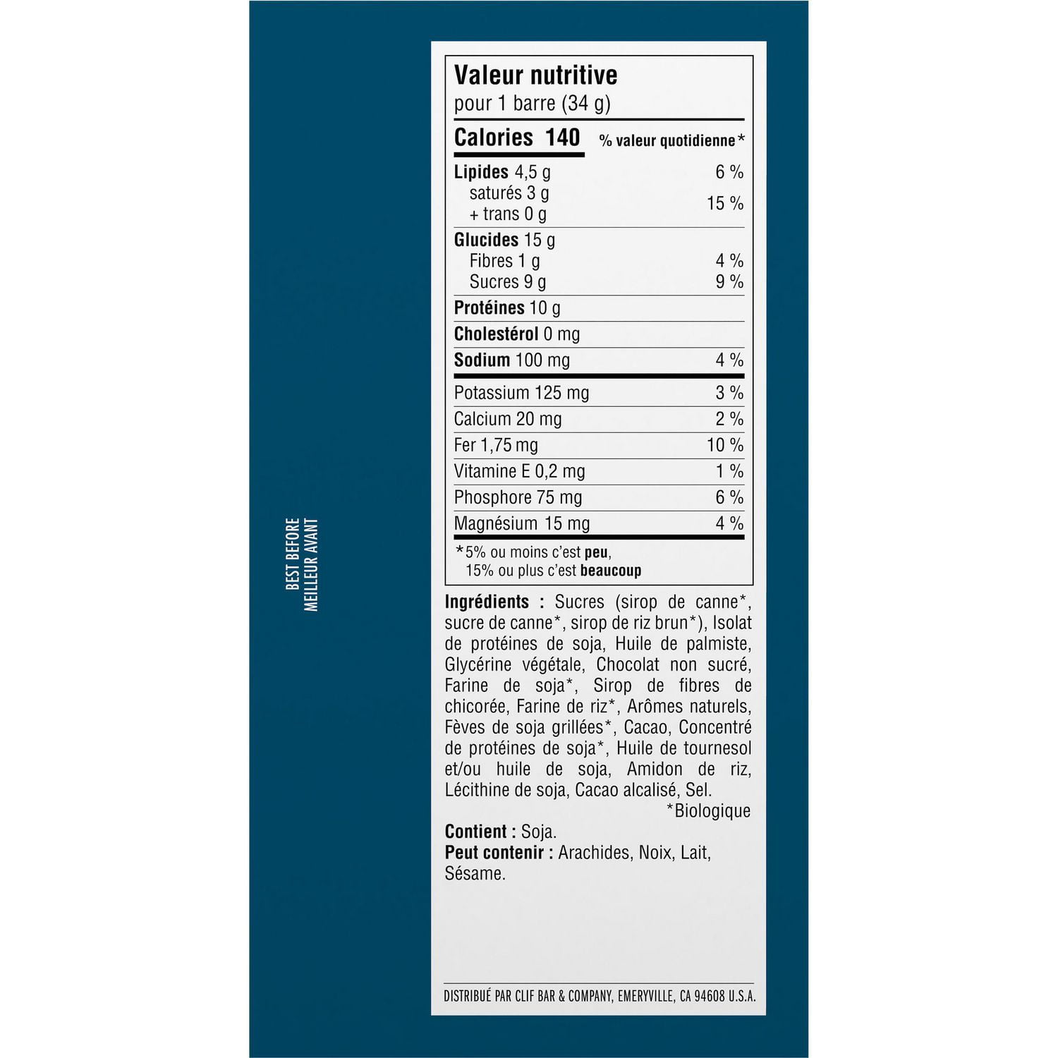 CLIF BUILDERS Mini Protein Bars, Chocolate Mint Flavour, 10g of Protein, Prepared in Canada, Gluten Free, No Artificial Sweeteners, (Pack of 10), 340 g