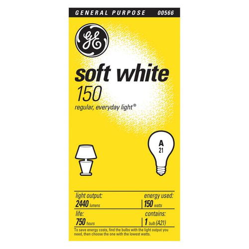 Lampe blanc doux GE 150 W – paquet de 1