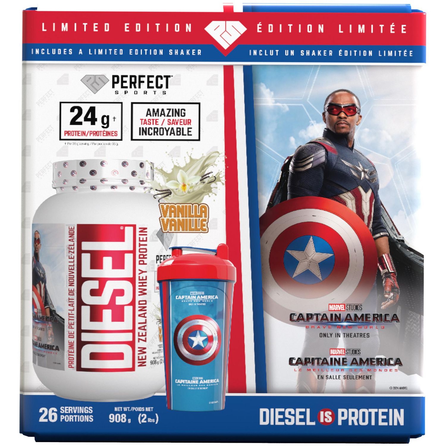 DIESEL Limited Edition Super Hero Gift Box Set with 2lb DIESEL Whey Protein and a 700ml Limited Edition Shaker - French Vanilla