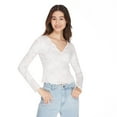 thumbnail image 1 of No Boundaries Women's Printed Split Neckline Henley, 1 of 6