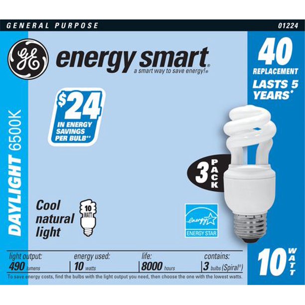 Spiral Lumière du jour 10 W GE Energy Smart – 3 par paquet