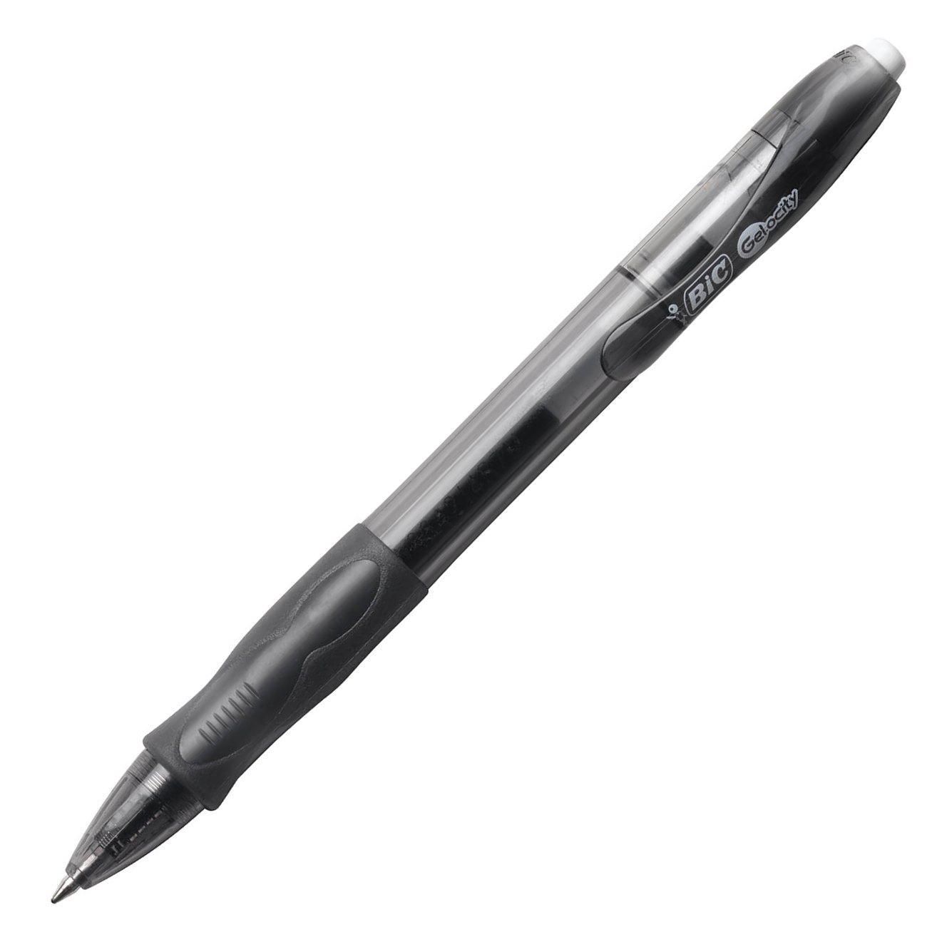 BIC Gel-ocity Original Retractable Gel Pen, Medium Point (0.7mm), Black  Ink, 4-Count, Contoured Grip for Comfort and Control, 4 Pack