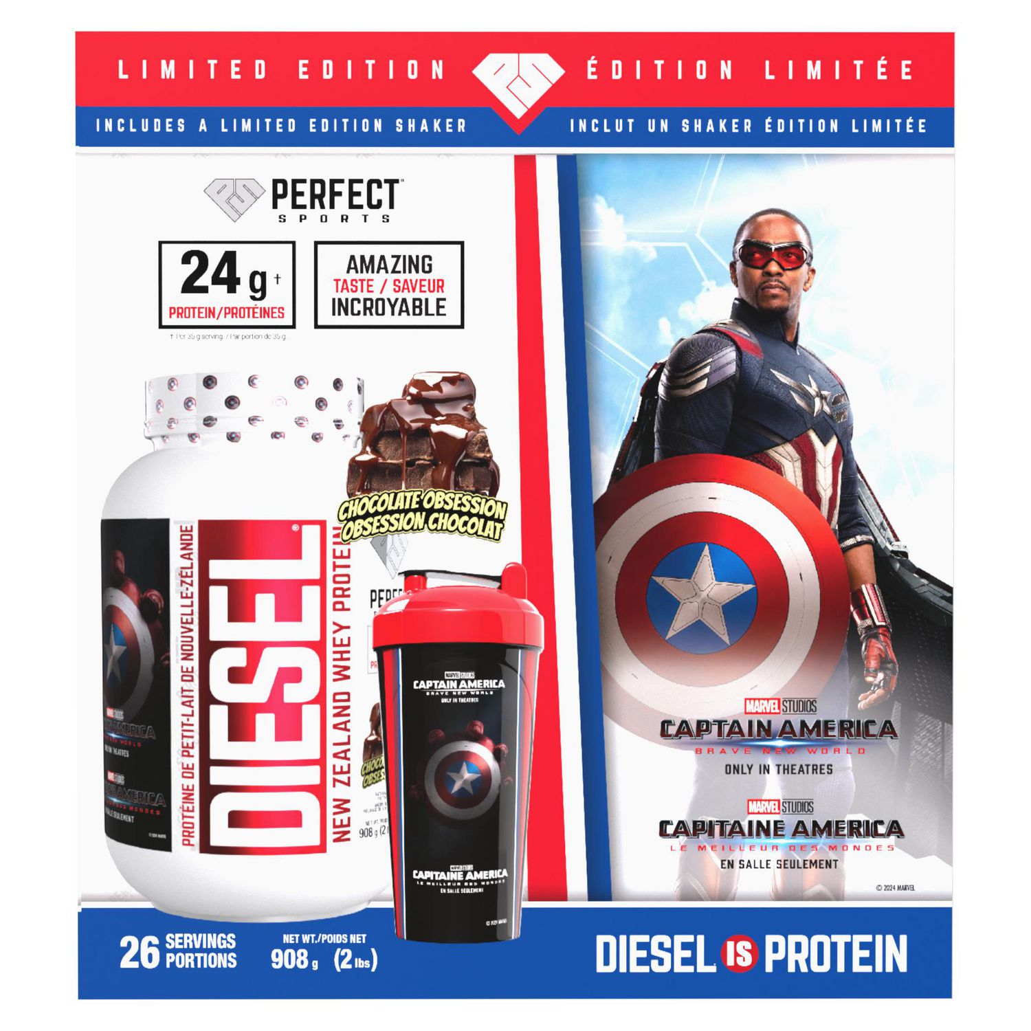 DIESEL Limited Edition Super Hero Gift Box Set with 2lb DIESEL Whey Protein Isolate and a 700ml Limited Edition Shaker - Milk Chocolate