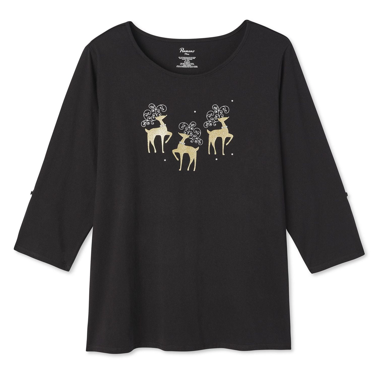 T-shirt des fêtes à manches 3/4 Penmans Plus pour femmes