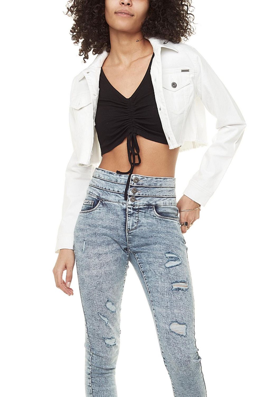 Walmart white 2024 jean jacket