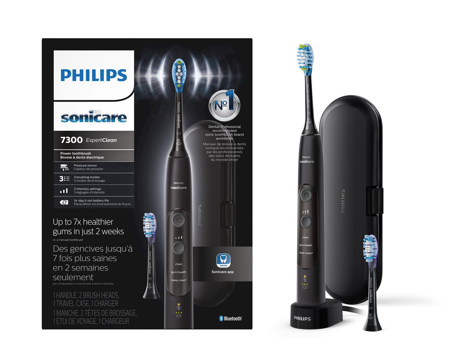 Philips Sonicare ExpertClean 7300 Rechargeable Electric Toothbrush with ...