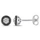 Boutons d'oreilles auréole Asteria avec diamants noirs et blancs 0,25 ct poids total en argent sterling – image 1 sur 4