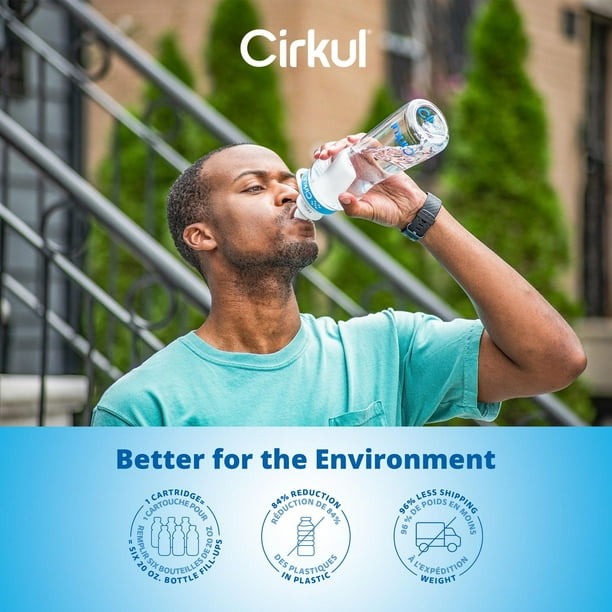 Cirkul 22oz Plastic Water Bottle Starter Kit with 2 Flavor Cartridges  (Fruit Punch & Mixed Berry)