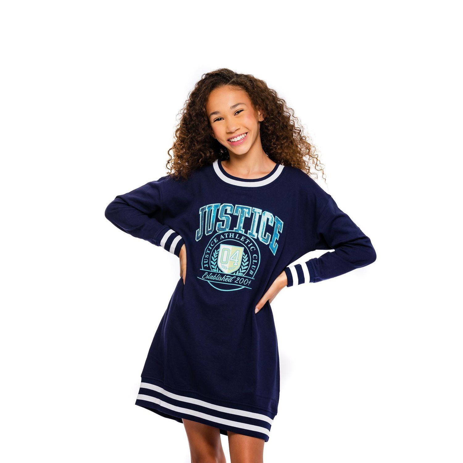 Girls Justice Crest Long Sleeve Dress