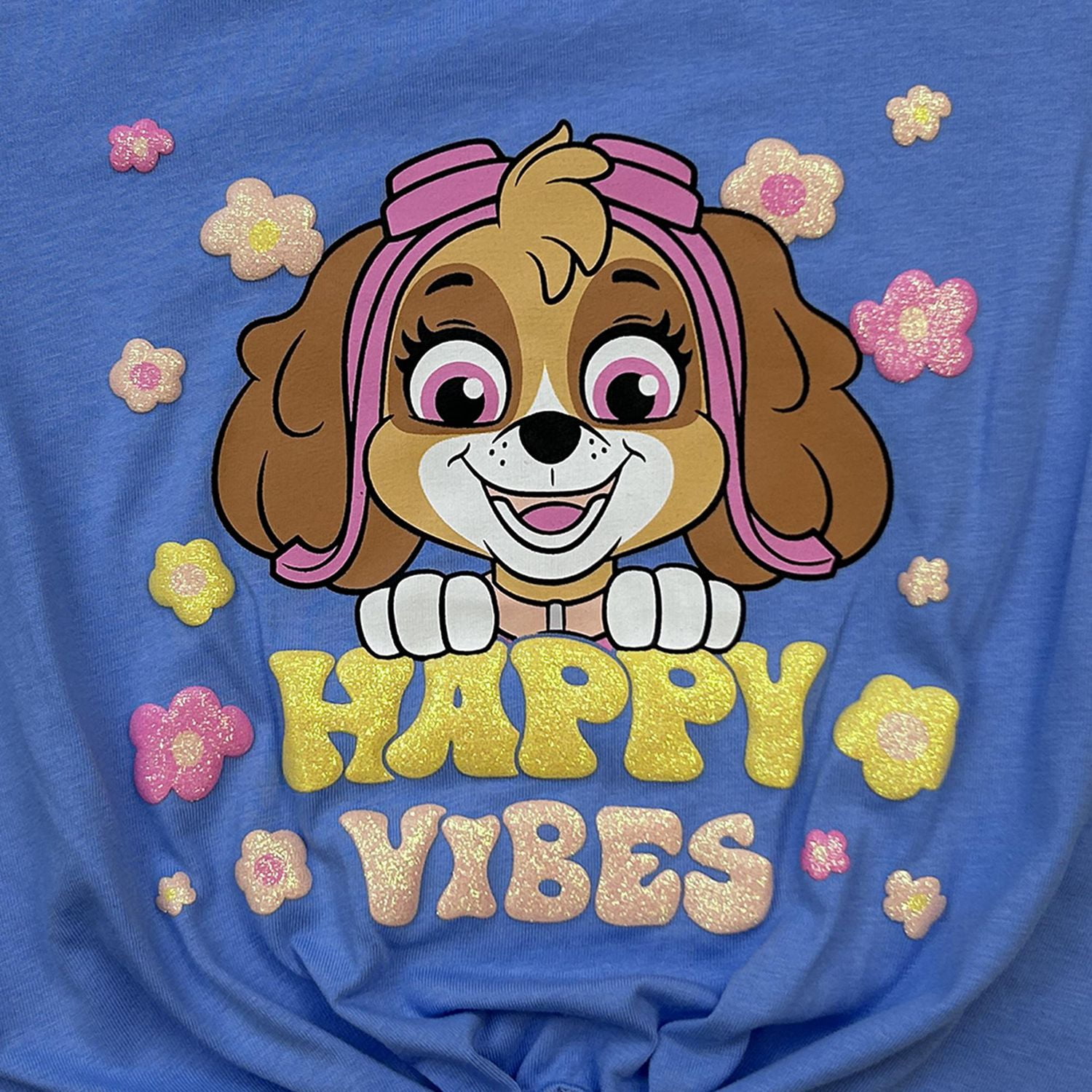 La Pat'Patrouille Haut à manches courtes pour filles, imprimé bouffant à paillettes