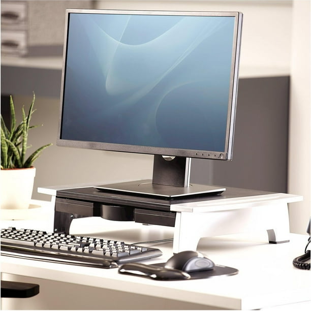 Support pour ordinateur portable/moniteur à 3 tiroirs Support pour écran d' ordinateur Organisateur de bureau avec support de rangement - Moustache® -  Vert