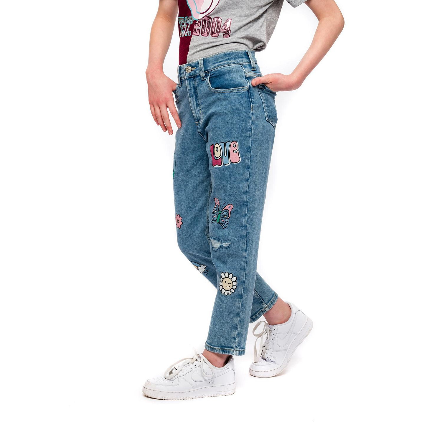 Girls Justice Patch Jeans Walmart