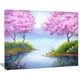 Impression sur toile « Flowering Trees Over Lake » Design Art – image 2 sur 3