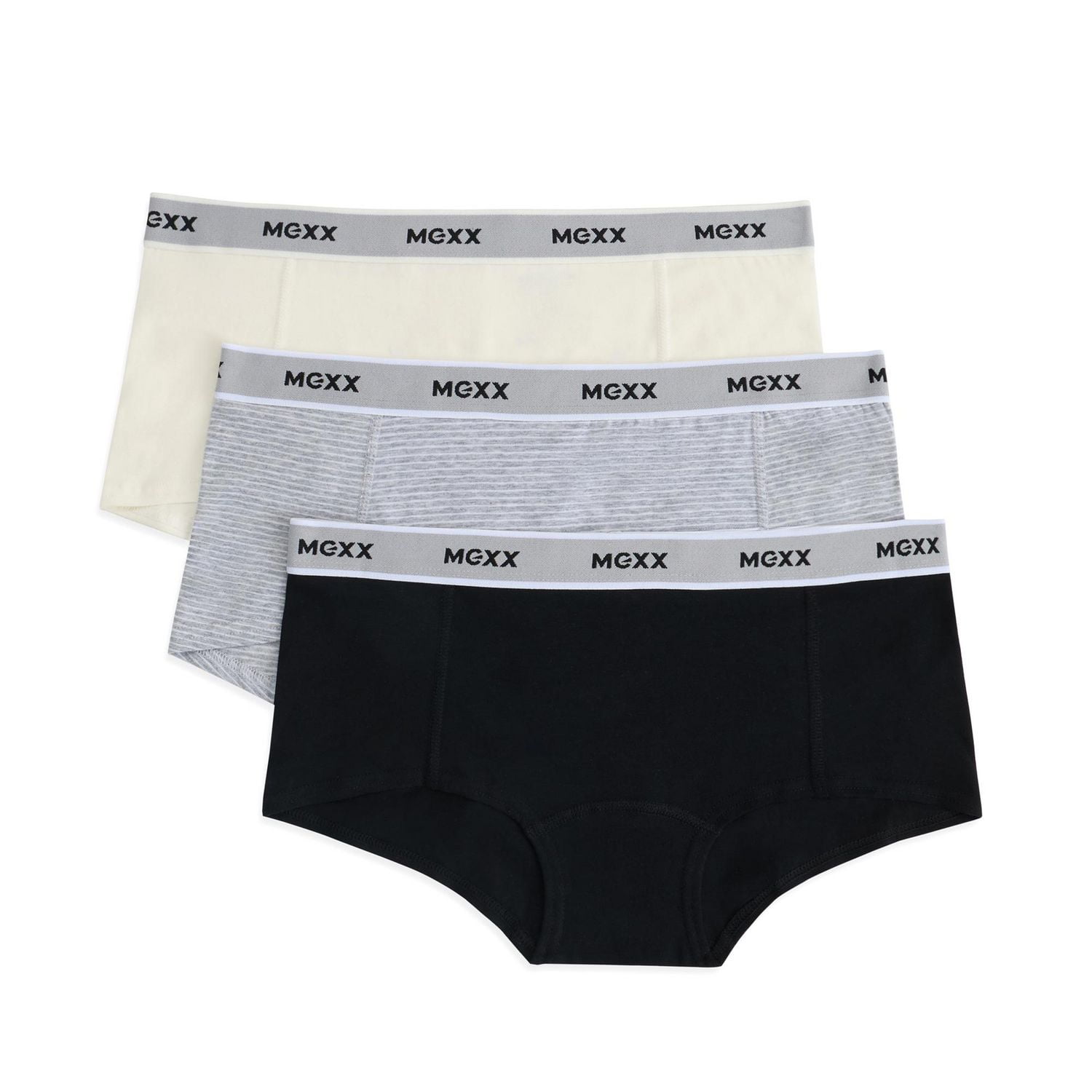 Mexx Women’s 3-Pack Hipster Underwear with Branded Elastic, XS-XL