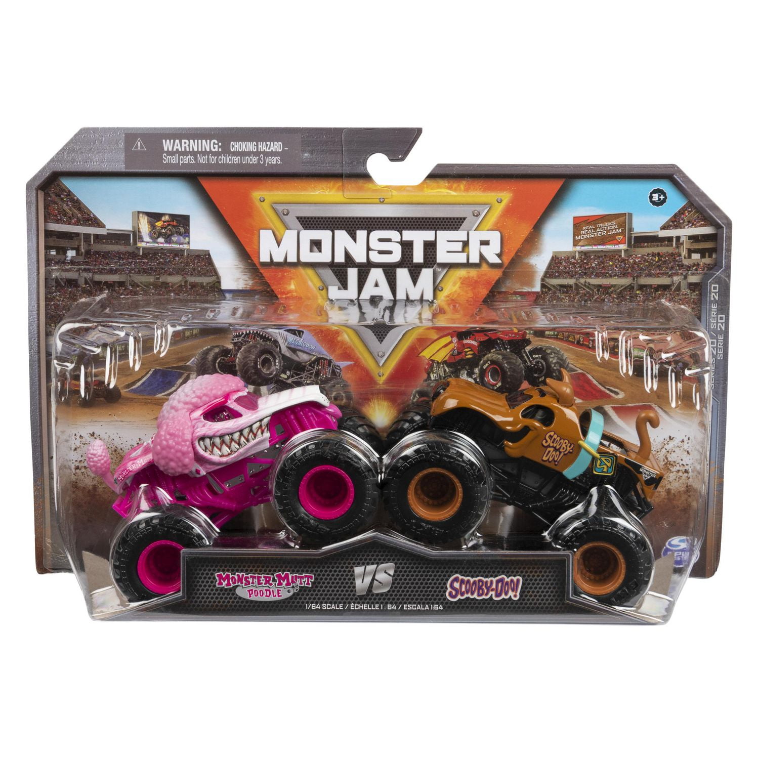 Monster Jam Official Monster Mutt Poodle Vs. Scooby Doo Die Cast Monster Trucks 1 64 Scale Kids Toys for Boys Ages 3 and up