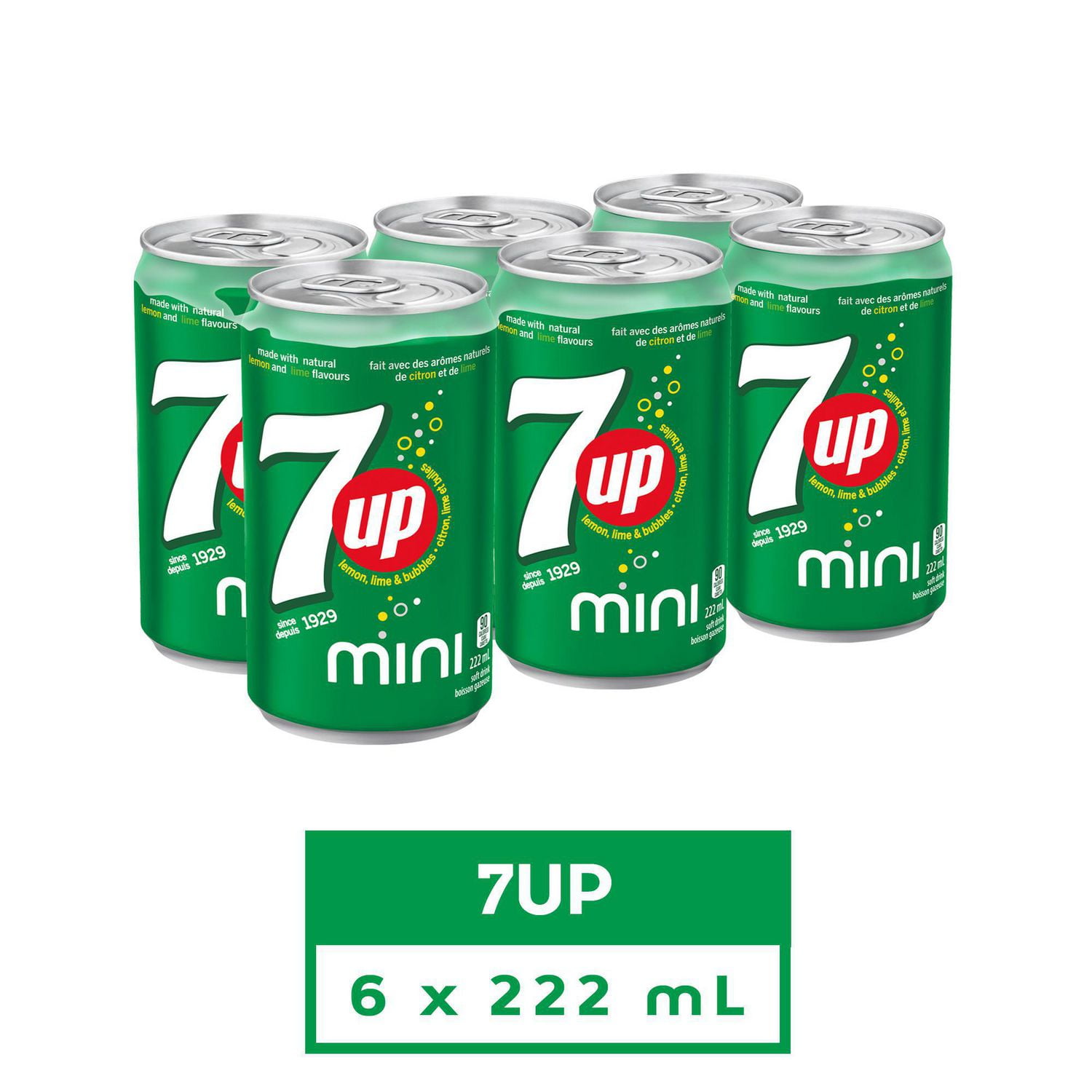 7up Soft Drink 222 Ml Cans 6 Pack Walmart Canada