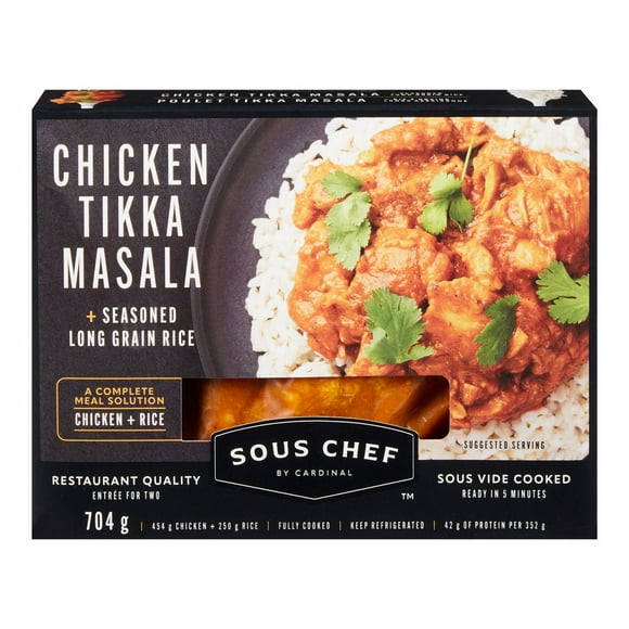 Sous Chef by Cardinal Chicken Tikka Masala & Seasoned Long Grain Rice, 704 g