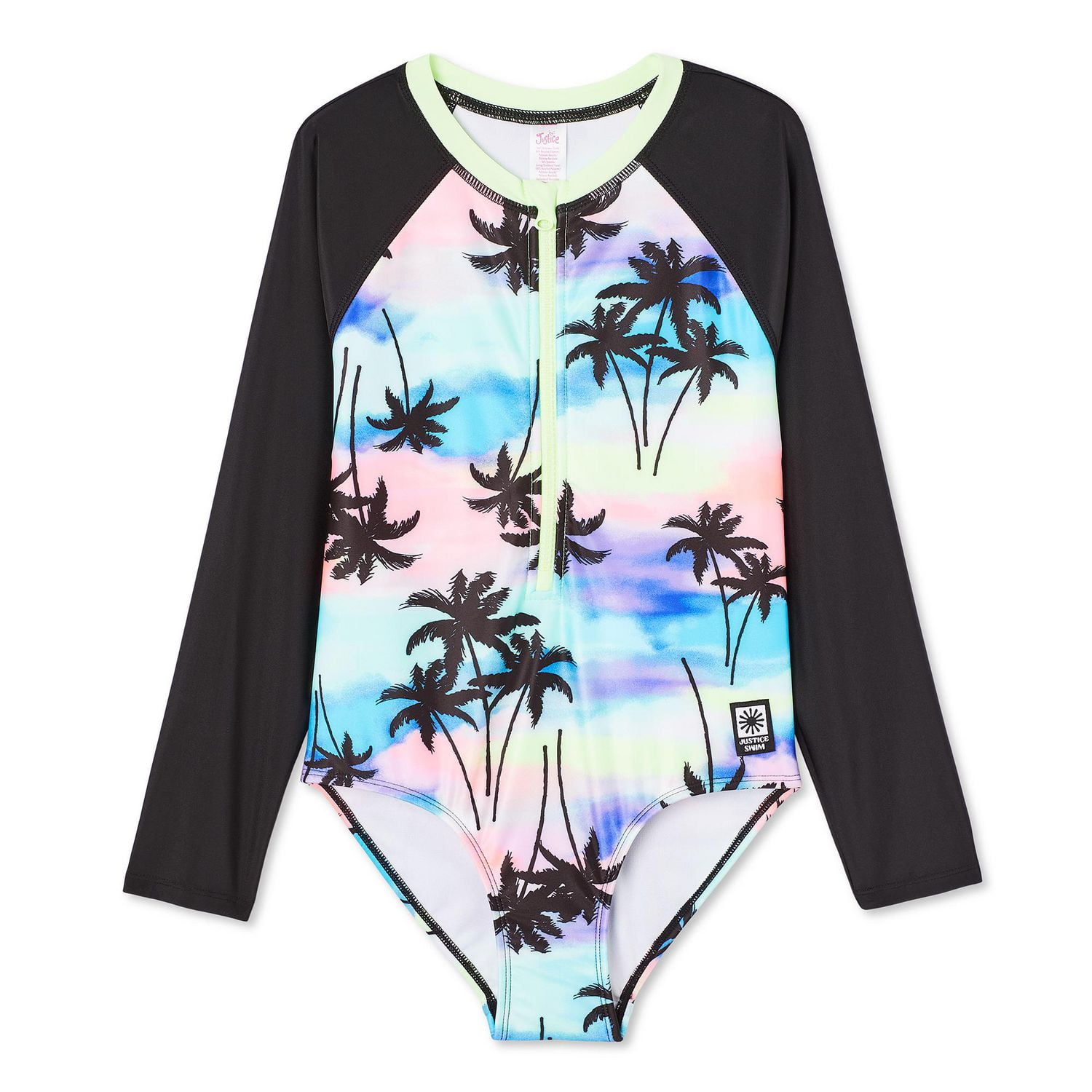 Justice Girls' Long Sleeve Rash Guard 1-Piece