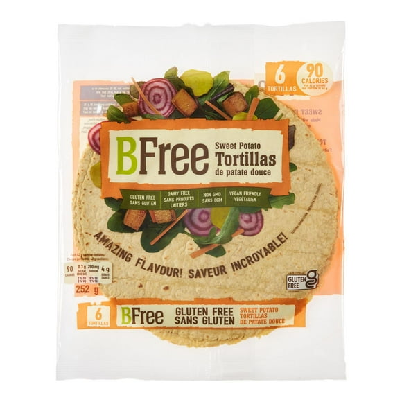 BFree Gluten Free Sweet Potato Tortillas, 6 tortillas, 252 g total