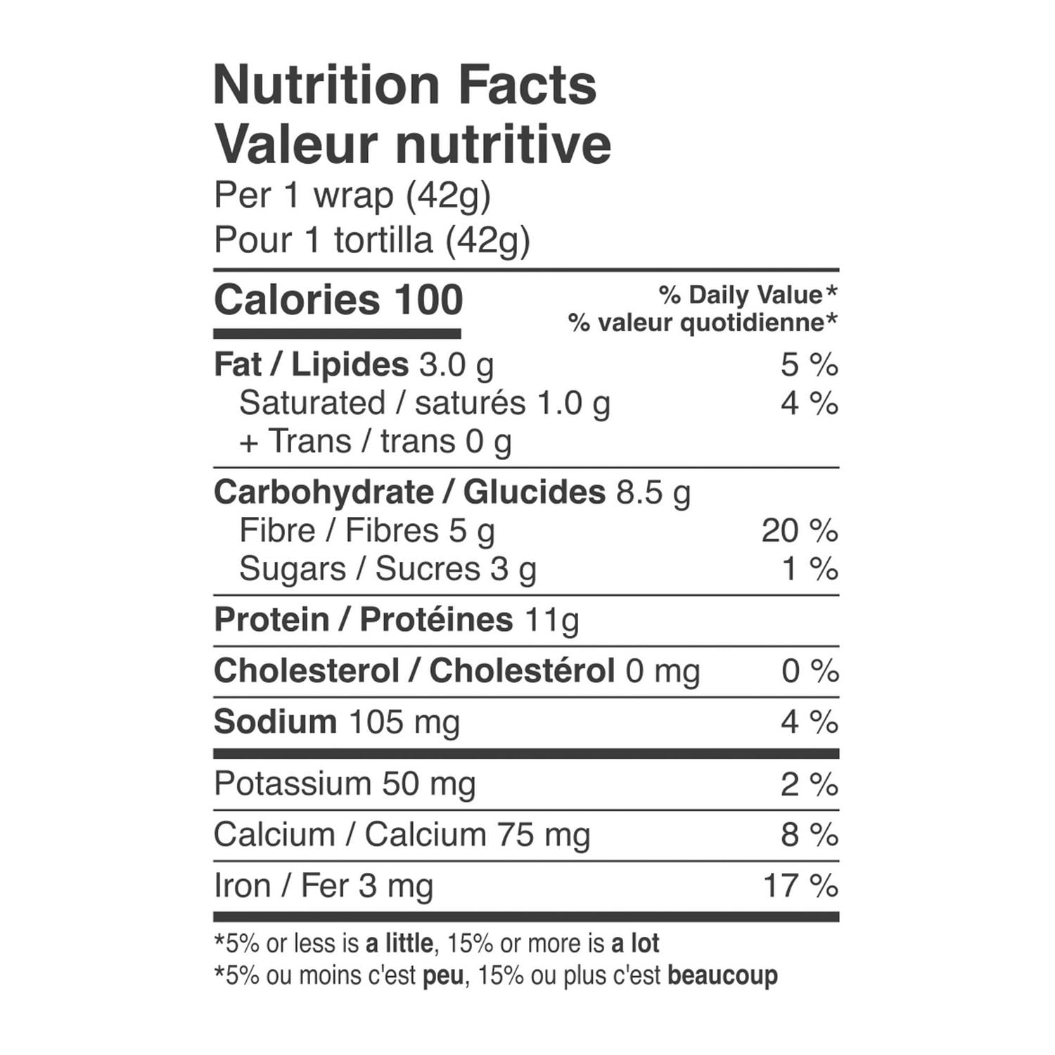 Tortillas hyperprotéinées sans gluten BFree 4 tortillas, total de 168 g