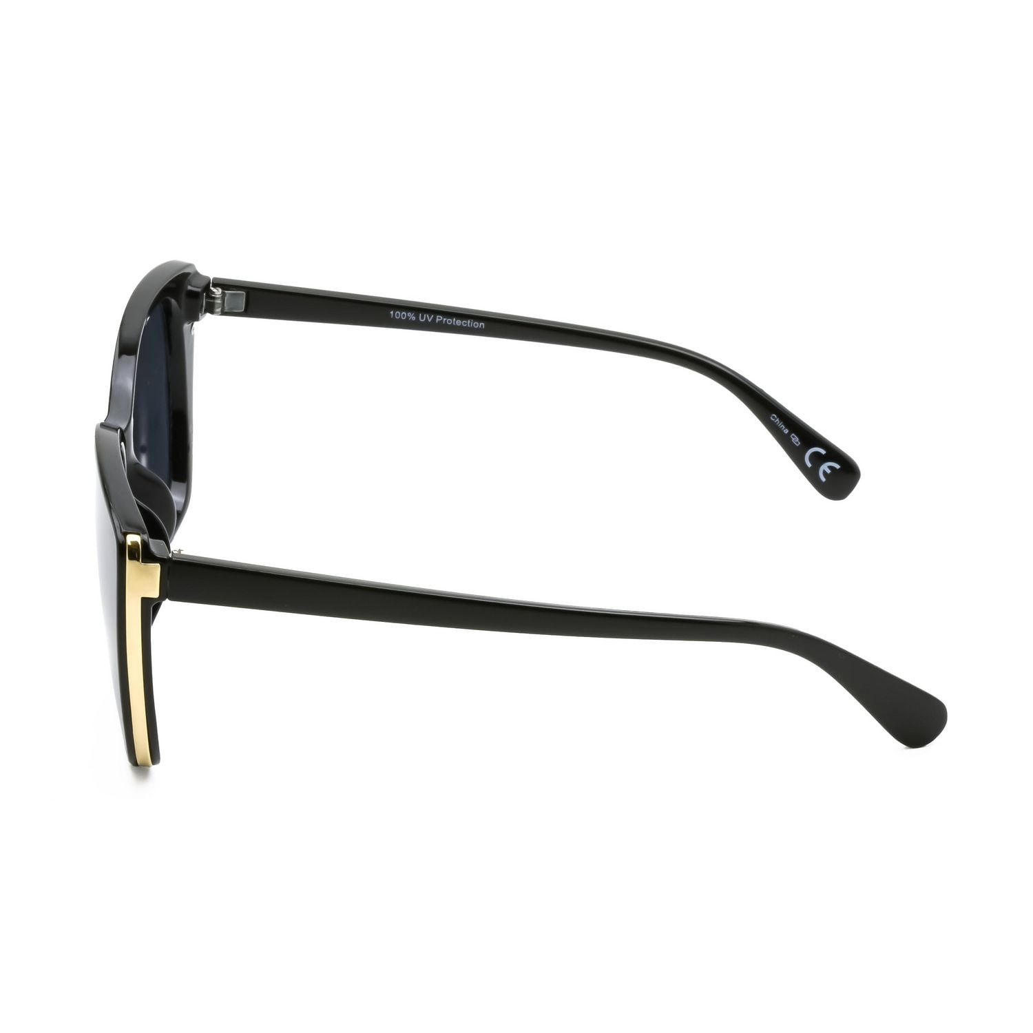 Time & Tru Ladies Black and Gold Cat-Eye Sunglasses
