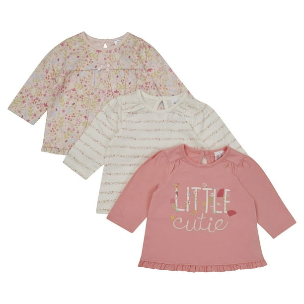 Paq. de 3 hauts « Little Cutie » George British Design pour bébés filles
