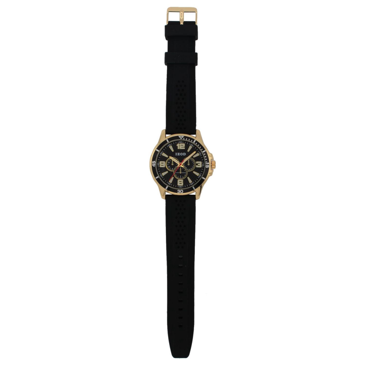 Izod Easy Read Analog black Rubber Strap Watch